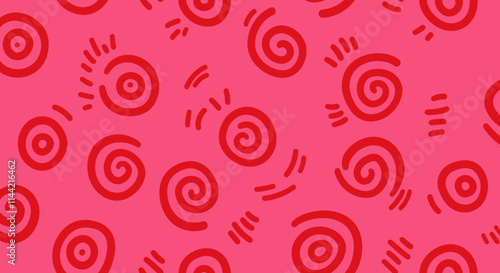 Vibrant Seamless Patterns with Bold Line Art on Colorful Backgrounds
