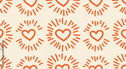 Vibrant Seamless Patterns with Bold Line Art on Colorful Backgrounds
