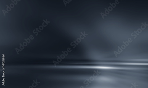 Foto Empty neon studio scene, glare and rays of light.