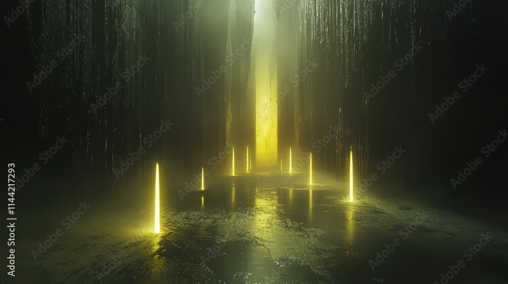 Fototapeta premium Ethereal Lights Emerging in a Distorted Void