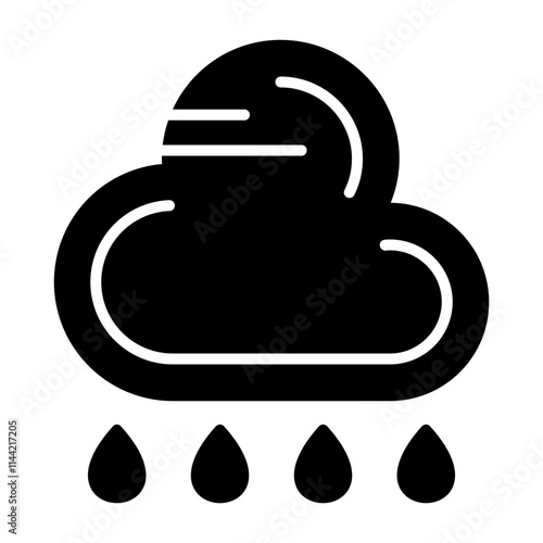 Rain Solid Style Icon