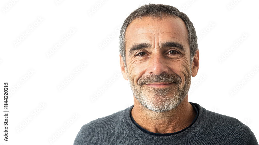 A Middle Aged Man with a Warm Reassuring Smile Invoking Trust and Comfort in Various Settings such as Personal Interactions or Business Environments. A Middle Aged Man with a Warm Reassuring Smile Invoking Trust and Comfort in Various Settings such as Personal Interactions or Business Environments.