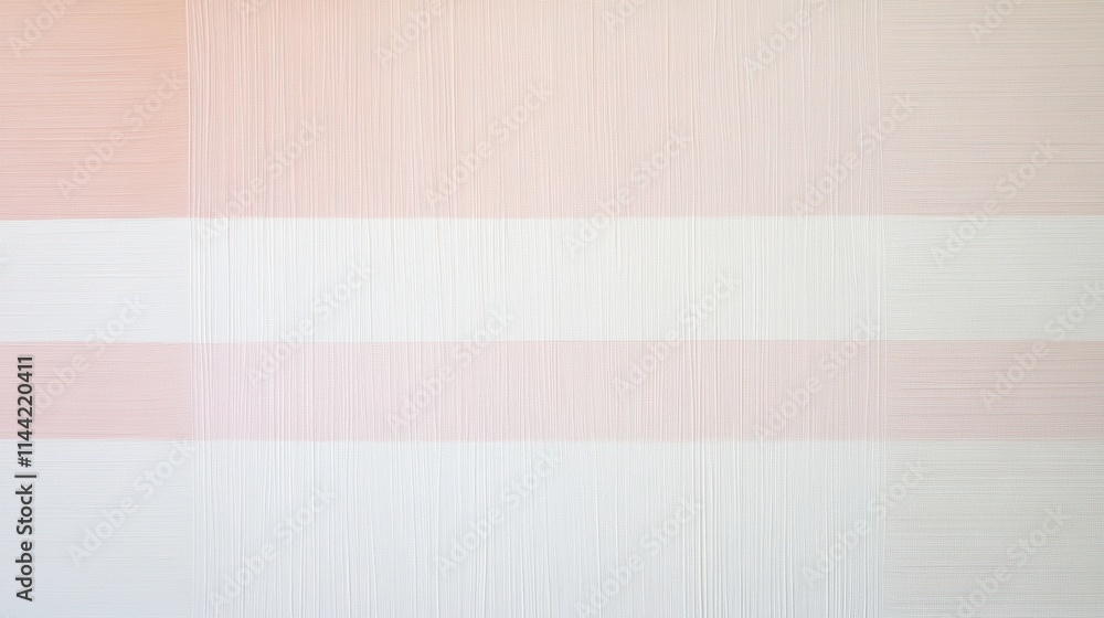 Fototapeta premium Soft parallel strokes of blush pink, pale coral, and creamy white gracefully fade across a tranquil canvas, mimicking the serene hues of sunrise in a calm and peaceful sky.