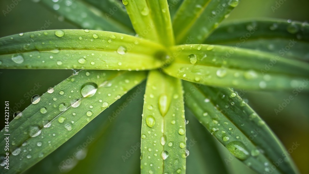 Close-up of Dew-kissed Leaves. A vibrant close-up of plant leaves covered in glistening water droplets. Close-up of Dew-kissed Leaves. A vibrant close-up of plant leaves covered in glistening water droplets.