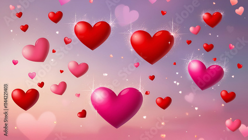 A valentine background with hearts