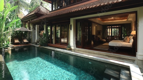 Wallpaper Mural Luxurious villa with a private pool and lush surroundings. Torontodigital.ca