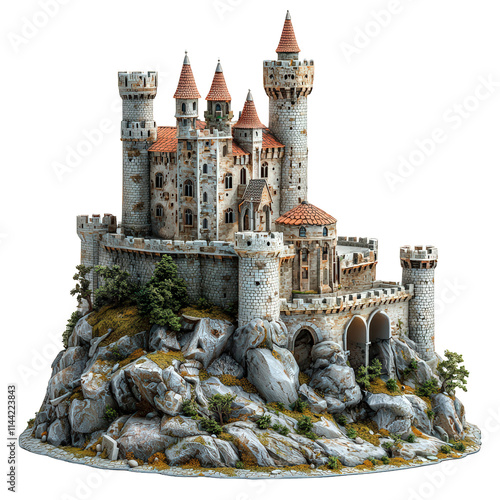 Castle Isolated on Transparent Background photo