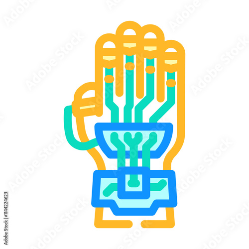 augmented hand augmented reality color icon vector. augmented hand augmented reality sign. isolated symbol illustration