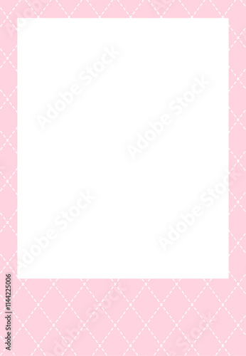 Polaroid photo frame isolated. Template for photo booth. Cute empty photo frame with pattern