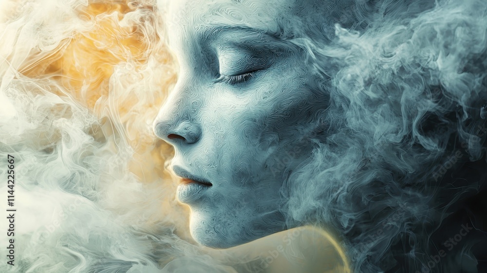 Dreamlike Faces Emerging from Distorted Smoke Dreamlike Faces Emerging from Distorted Smoke