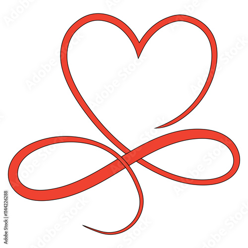 Infinity heart symbol, infinity love eternal forever, endless heart