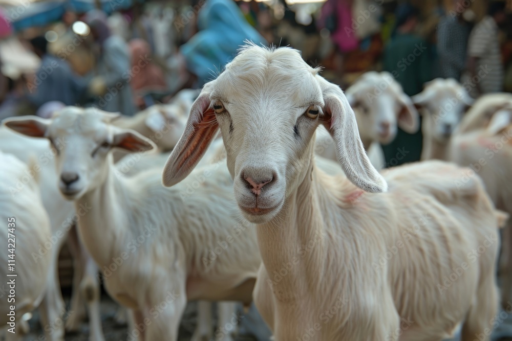 Obraz premium Goat and lamb for Eid al Adha sacrifices.