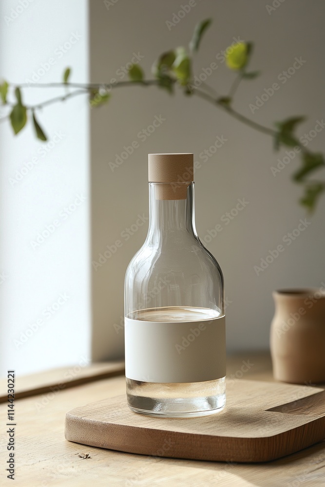 A sleek, ergonomic portable water bottle with a detachable strap for easy carrying A sleek, ergonomic portable water bottle with a detachable strap for easy carrying