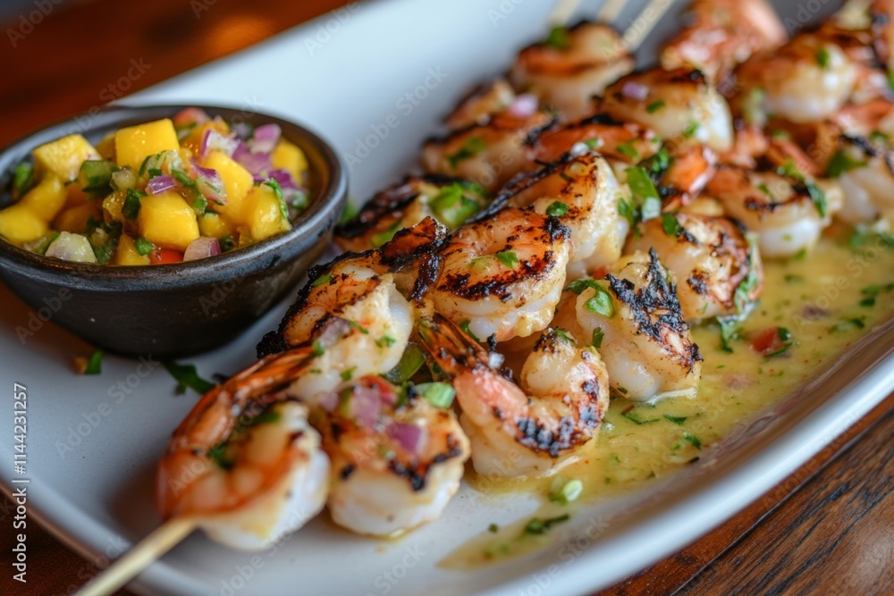 Grilled Shrimp Skewers with Mango Salsa Grilled Shrimp Skewers with Mango Salsa