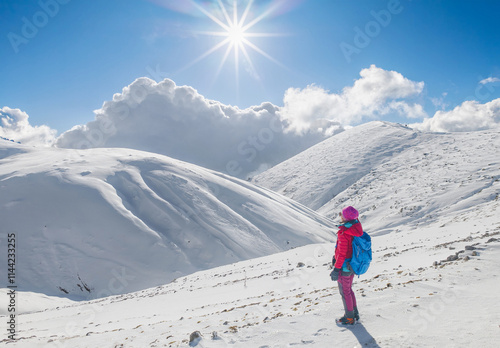 Campocatino and Mount Pozzotello, Italy - The snow capped mountains in the province of Frosinone, Lazio region, in Ernici mounts, famous for ski site station.
 photo