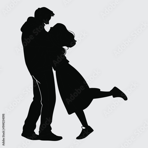  Loving couple man and women image silhouitte vector art and illustration