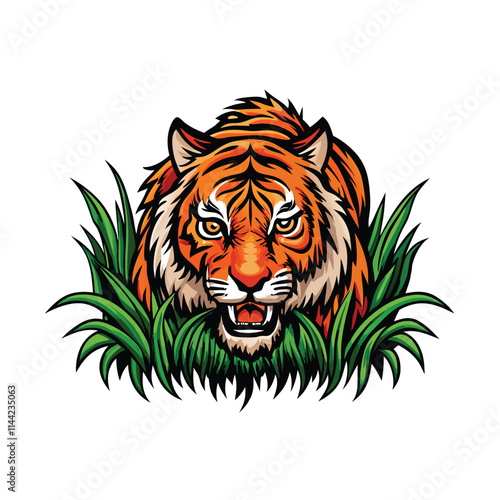 A majestic Bengal tiger stealthily stalks through tall, swaying savanna grass, its orange and black stripes camouflaged.  Capture its intense gaze and powerful muscles.