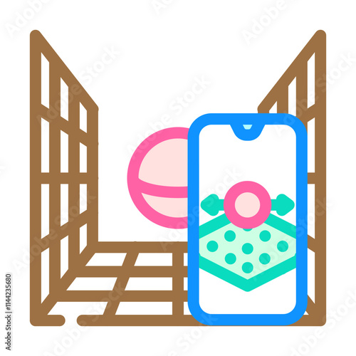 augmented space grid augmented reality color icon vector. augmented space grid augmented reality sign. isolated symbol illustration