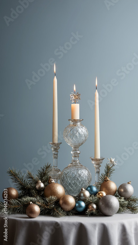 Obraz na płótnie christmas candle and decorations w salonie