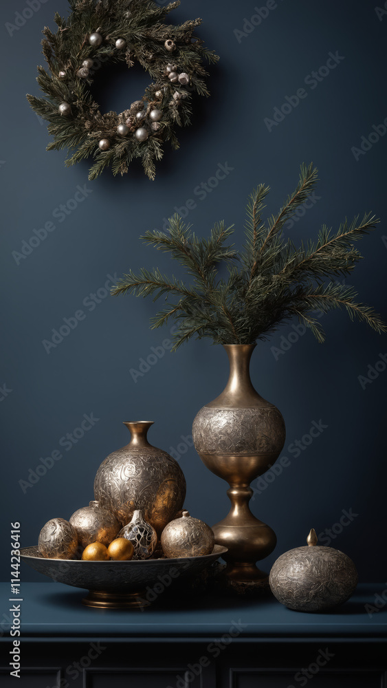 christmas still life with candle