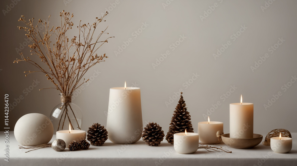christmas still life with candles