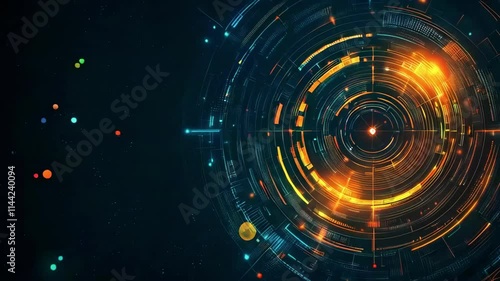 Abstract Dark Glowing Digital Technology Background with Futuristic Lines and Dynamic Light Effects new beautiful stock video footage animation AI