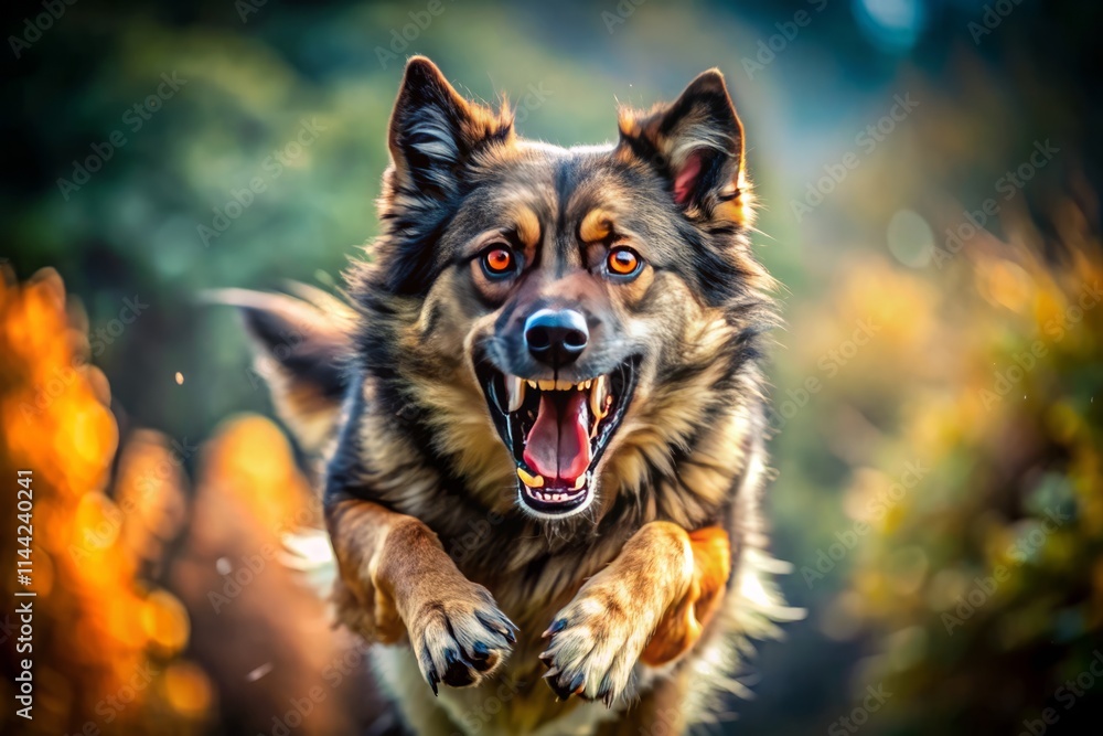 Mad Dog Action Shot: Furious Canine Attacking, Unleashed Fury, Aggressive Dog Photography Mad Dog Action Shot: Furious Canine Attacking, Unleashed Fury, Aggressive Dog Photography