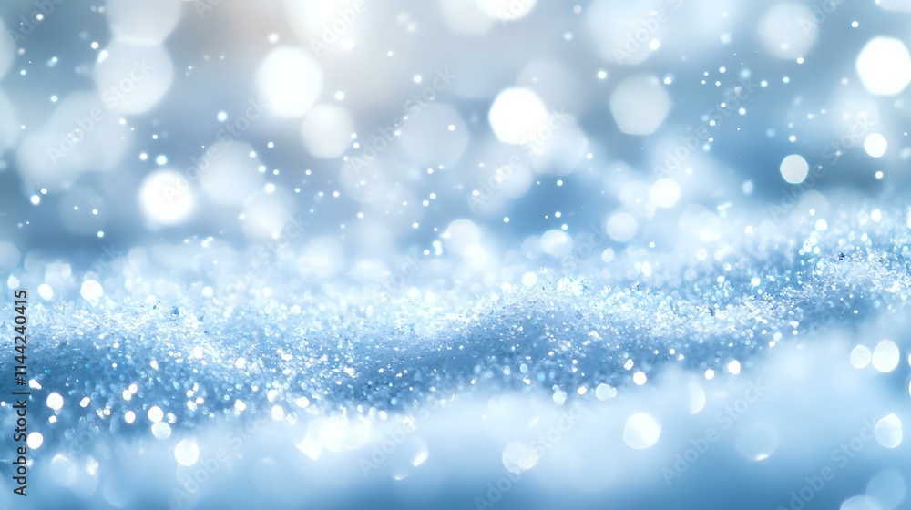 Frosted light blue and silver tones with twinkling snow particles and a crisp icy shimmer for a magical winter scene Frosted light blue and silver tones with twinkling snow particles and a crisp icy shimmer for a magical winter scene