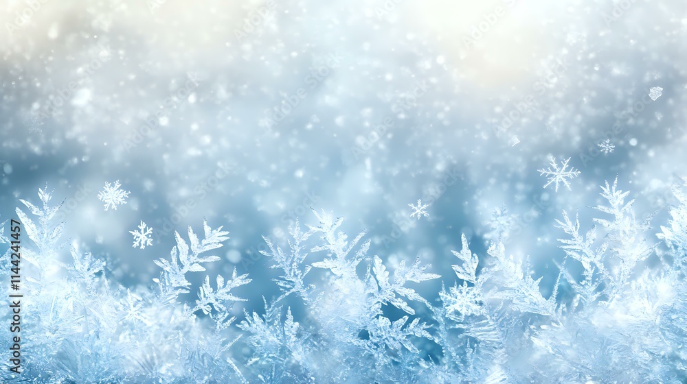 Icy white and sky blue gradient with shimmering frosted patterns and glowing accents for a crisp, wintery feel Icy white and sky blue gradient with shimmering frosted patterns and glowing accents for a crisp, wintery feel
