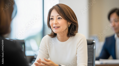 Modern businesswoman interacting in a corporate environment Free Download Modern businesswoman interacting in a corporate environment - GFXLoad