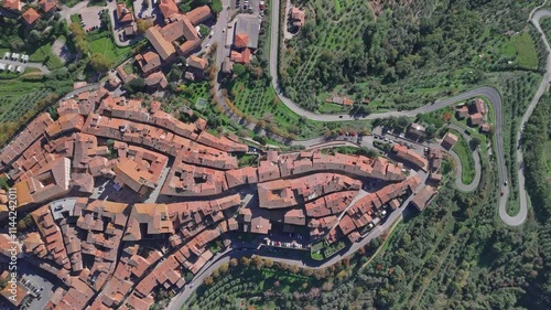 medieval village of Citta della Pieve in Umbria taken from above