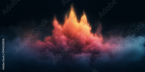 Wallpaper Mural Colorful Powder Explosion On A Black Background, Vibrant Color Clouds, Paint Splash In A Dark Room, Rainbow-Colored Dust Mix Torontodigital.ca