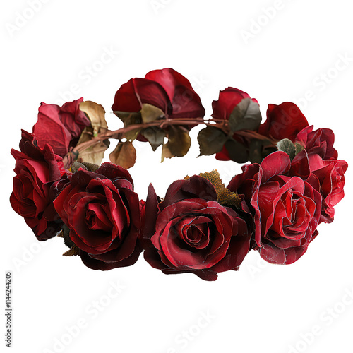 Crown of Red Roses Isolated on Transparent Background photo