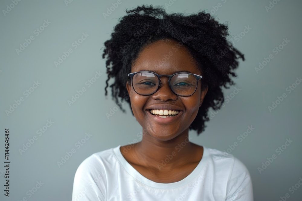 Happy African American woman journalist enjoys day off. Happy African American woman journalist enjoys day off.