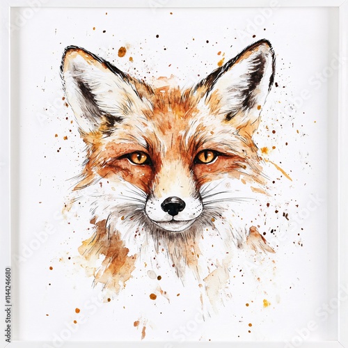 Wallpaper Mural red fox isolated on white  Torontodigital.ca