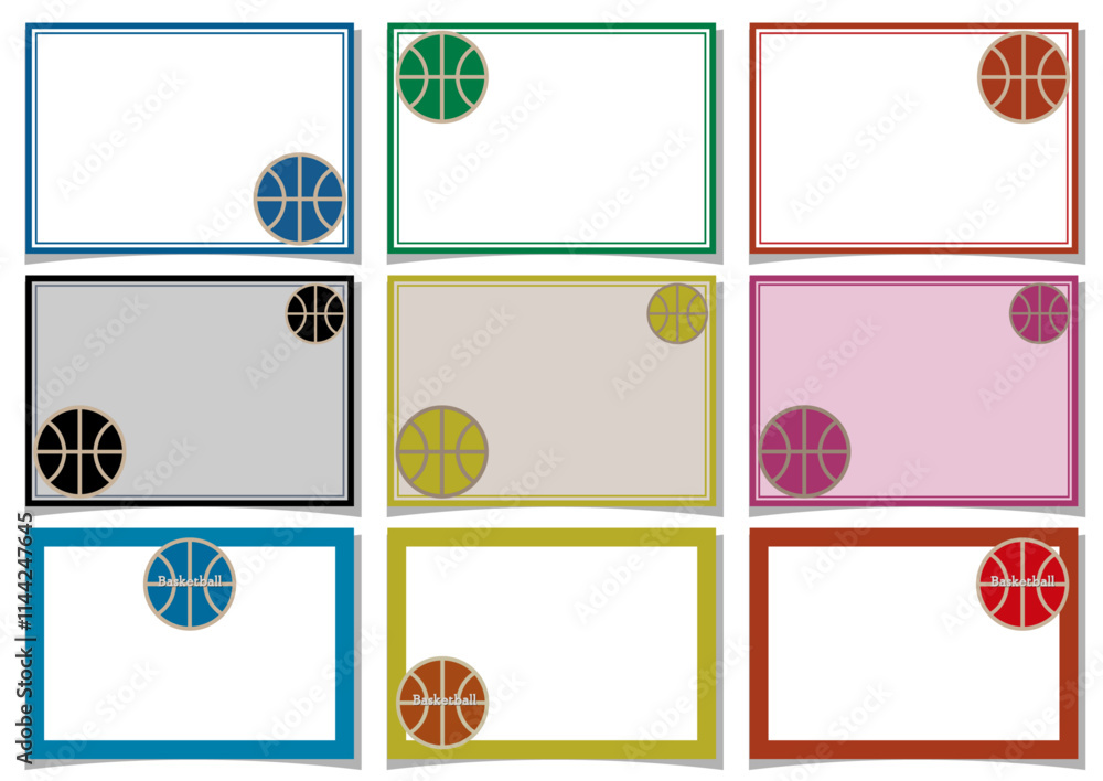 Fototapeta premium バスケットボール■バスケットボールのメッセージカードセット