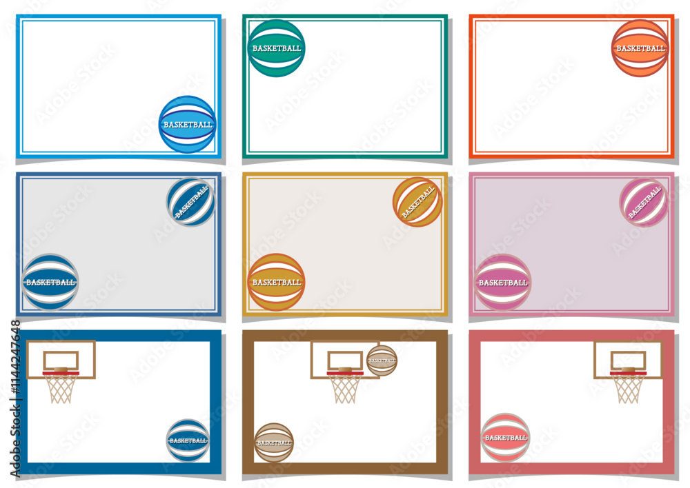 Fototapeta premium バスケットボール■バスケットボールのメッセージカードセット