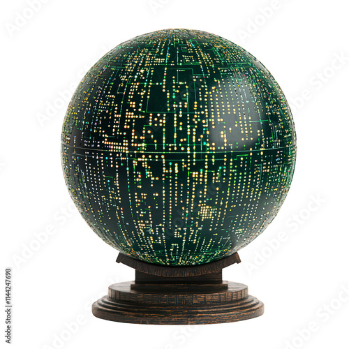 Digital Globe Isolated on Transparent Background photo