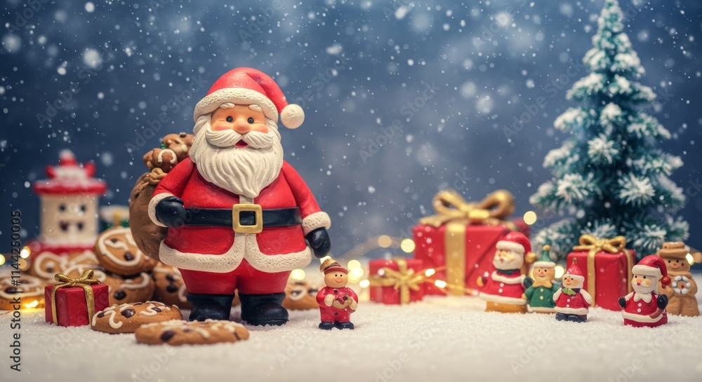 Santa Claus in Christmas, figure with christmas lights Santa Claus in Christmas, figure with christmas lights