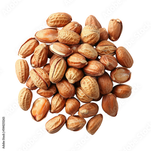 Dried Peanuts in Peel Isolated on Transparent Background photo