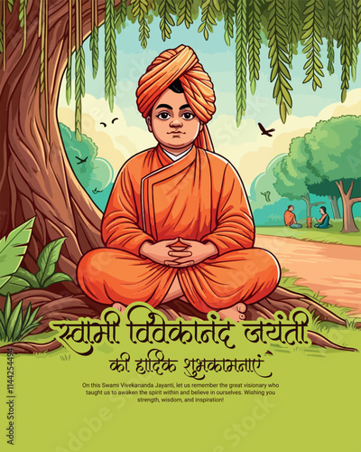 swami vivekananda Jayanti Ji Jayanti with National Youth Day on 12 January Celebration Social media post photo