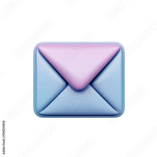 Email Envelope 3D Icon Isolated on Transparent Background photo