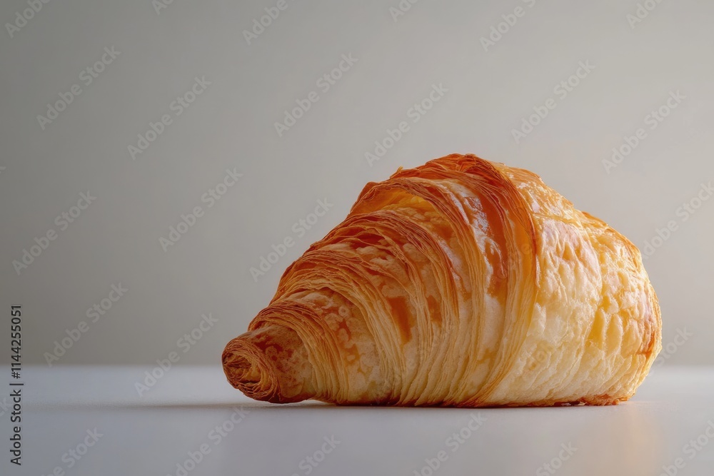 A golden-brown croissant, flaky layers, delicious baked pastry, perfect breakfast treat. A golden-brown croissant, flaky layers, delicious baked pastry, perfect breakfast treat.