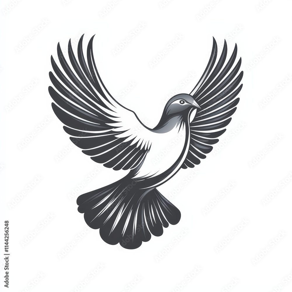 Fototapeta premium Design of dove icon logo illustration isolated on white background