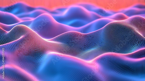 Abstract pink and blue wave background.