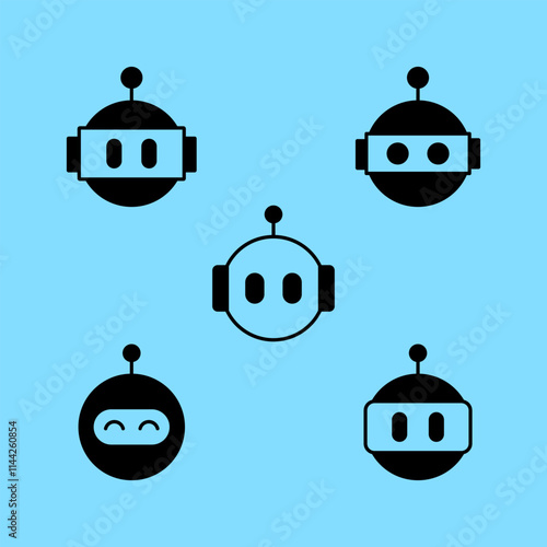 Set of AI agent icon vector