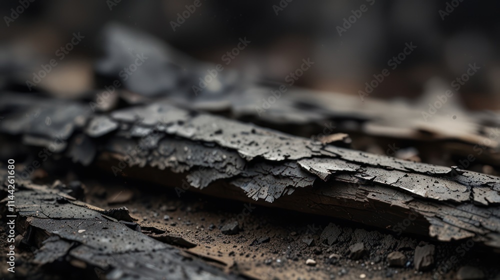Charred Wood Remains After A Fierce Fire Charred Wood Remains After A Fierce Fire