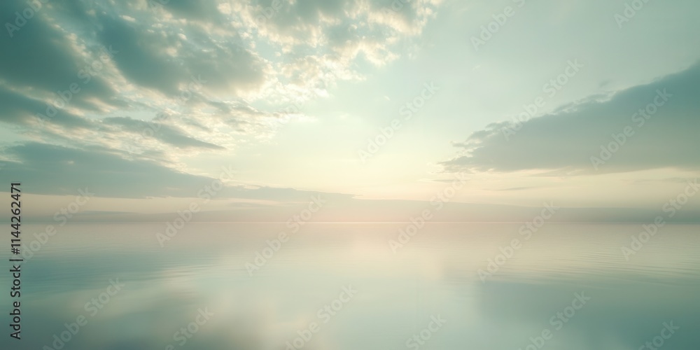 Fototapeta premium Large body of water with a cloudy sky in the background