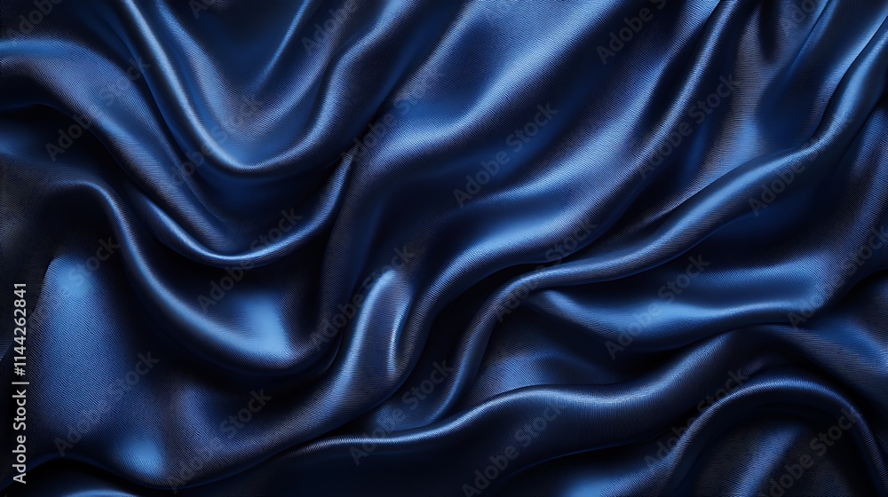 Luxurious Deep Blue Silk Drape Elegant Fabric Texture Background Luxurious Deep Blue Silk Drape Elegant Fabric Texture Background