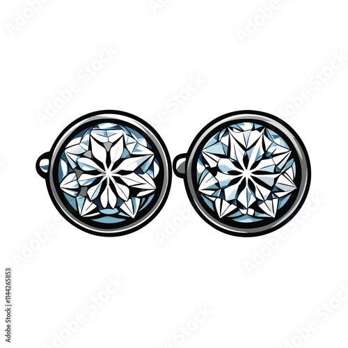 Close-up shot of a pair of elegant, large, round-cut diamond stud earrings; showcasing sparkle and clarity.